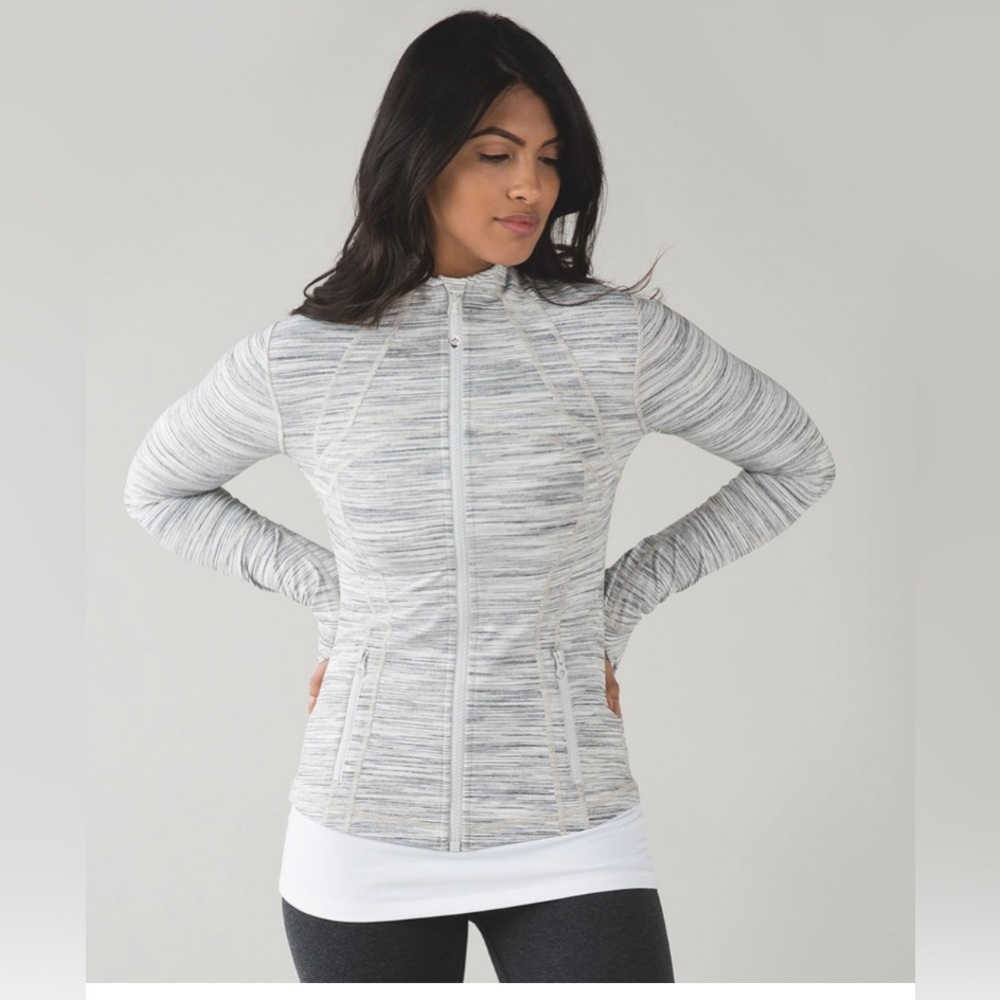 LULULEMON Define Jacket Space Dye Camo White Silver Spoon size 6